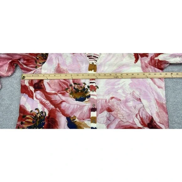 John Mark Tunic Top Women 1X Button Up Floral Long Line Boho Lightweight - Picture 6 of 9